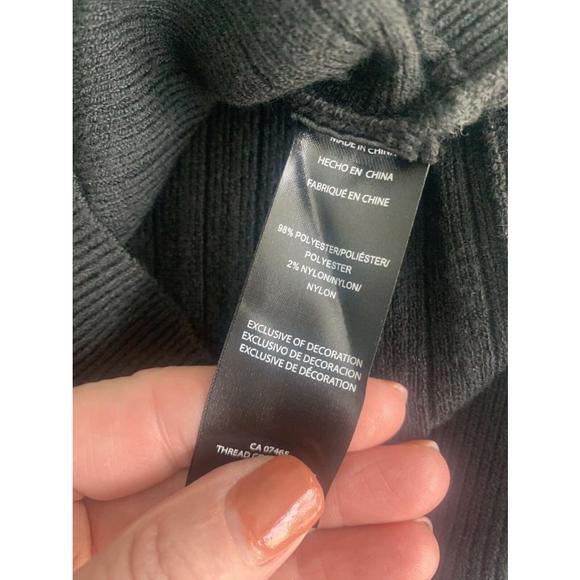 NWT Bebe Black Ribbed Sweater, Large - Picture 4 of 7